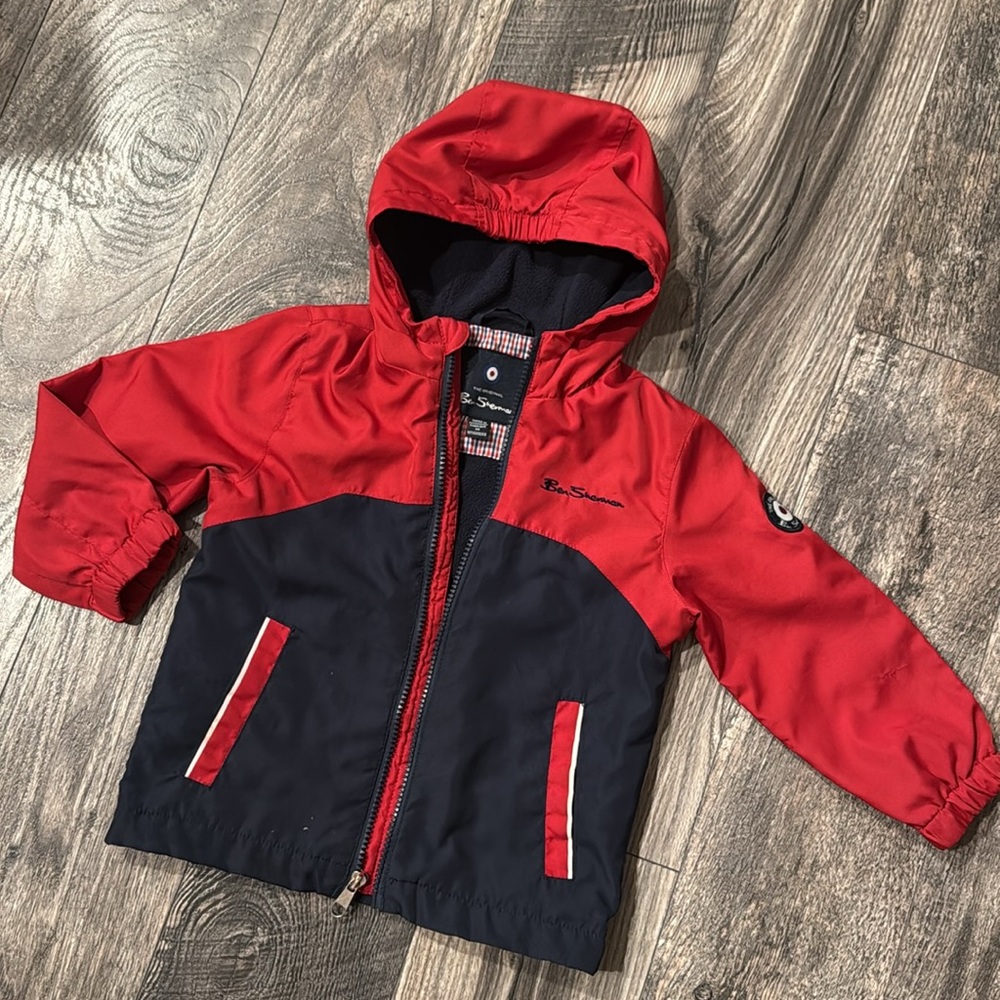 Ben Sherman coat jacket 3T boys navy blue red used